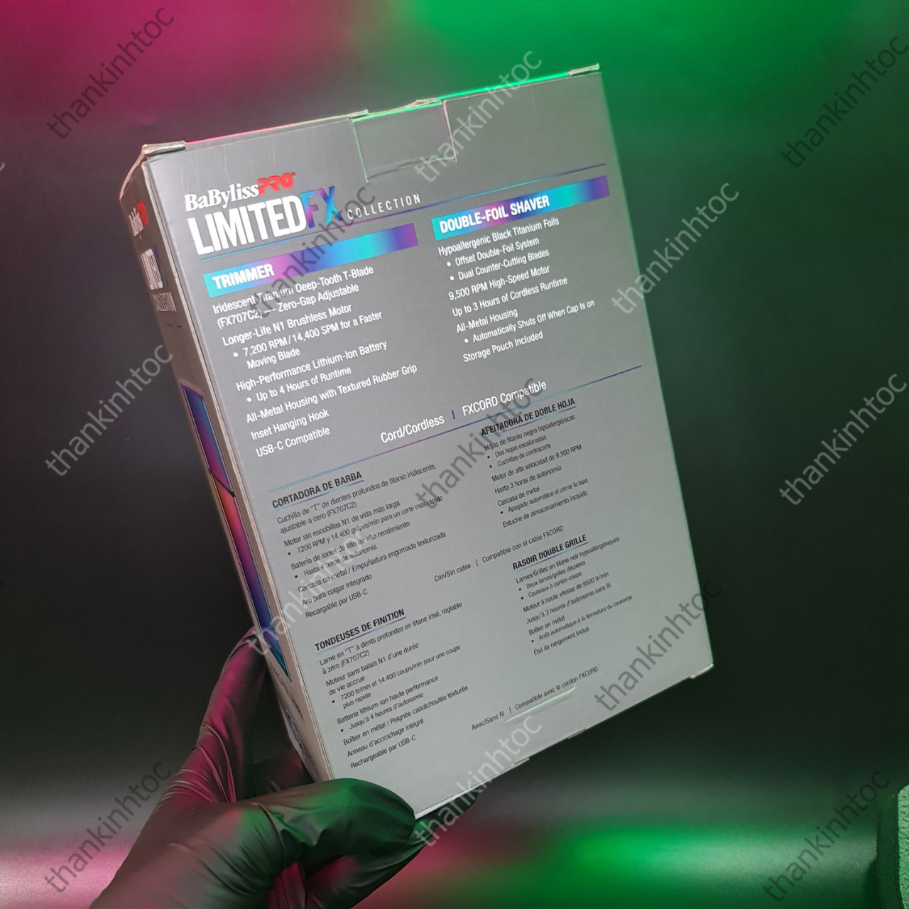 Combo Tông Đơ Viền & Máy Cạo Khô Babyliss LIMITED FX IRIDESCENT Chính Hãng USA