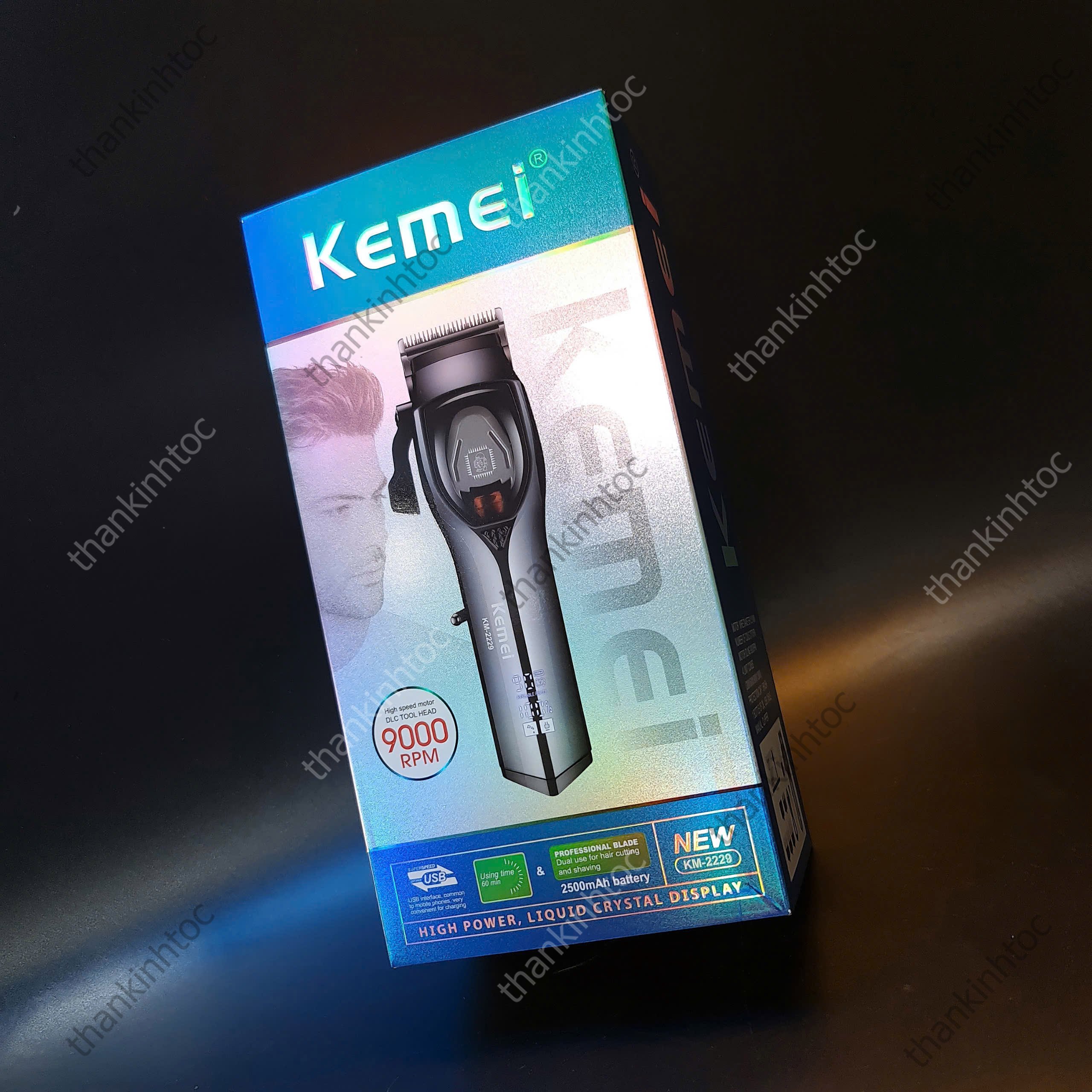 Tông Đơ Pin Lưỡi Đơn Kemei KM-2229 Chính Hãng