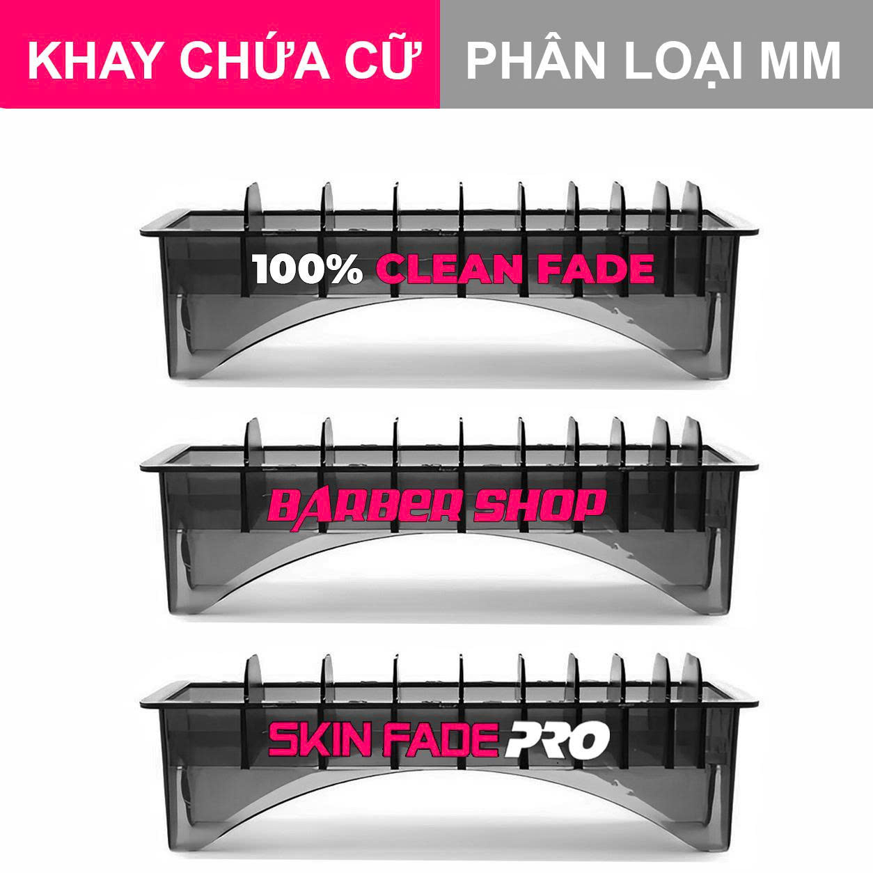Khay chứa cữ tông đơ đựng được 10 cữ Skin Fade dành cho Barber