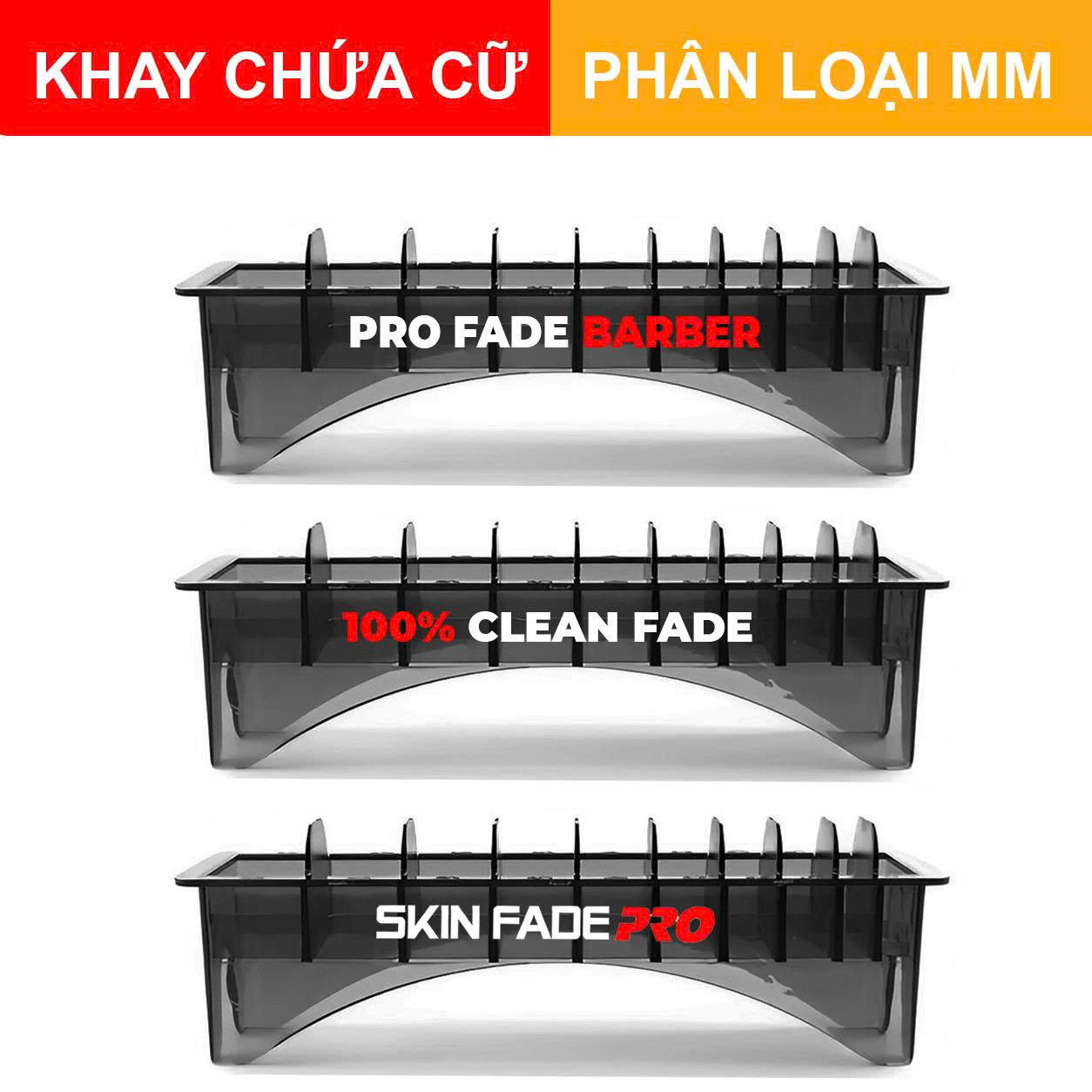 Khay chứa cữ tông đơ đựng được 10 cữ Skin Fade dành cho Barber