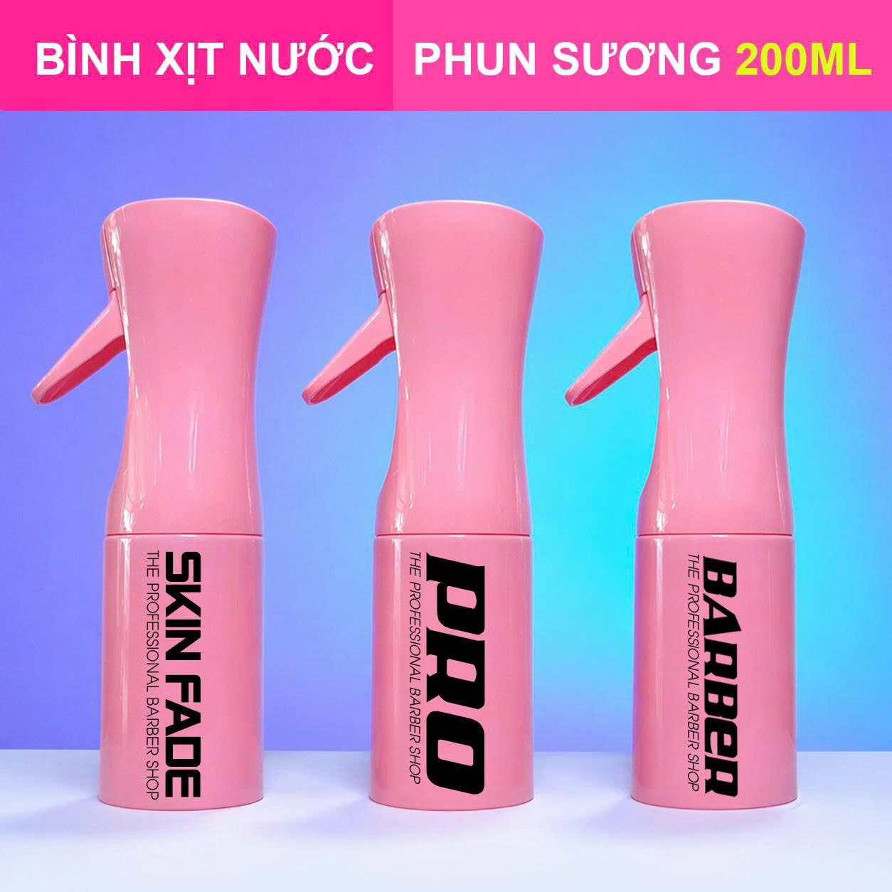 Bình xịt nước áp suất N2 Pink phun sương nano 200ml