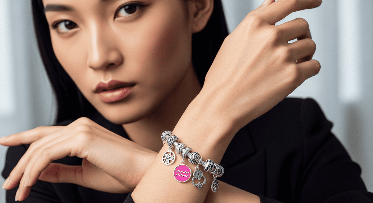 Vòng Charm Cung Bảo Bình: Phối Charm Phá Cách Tại DNJ