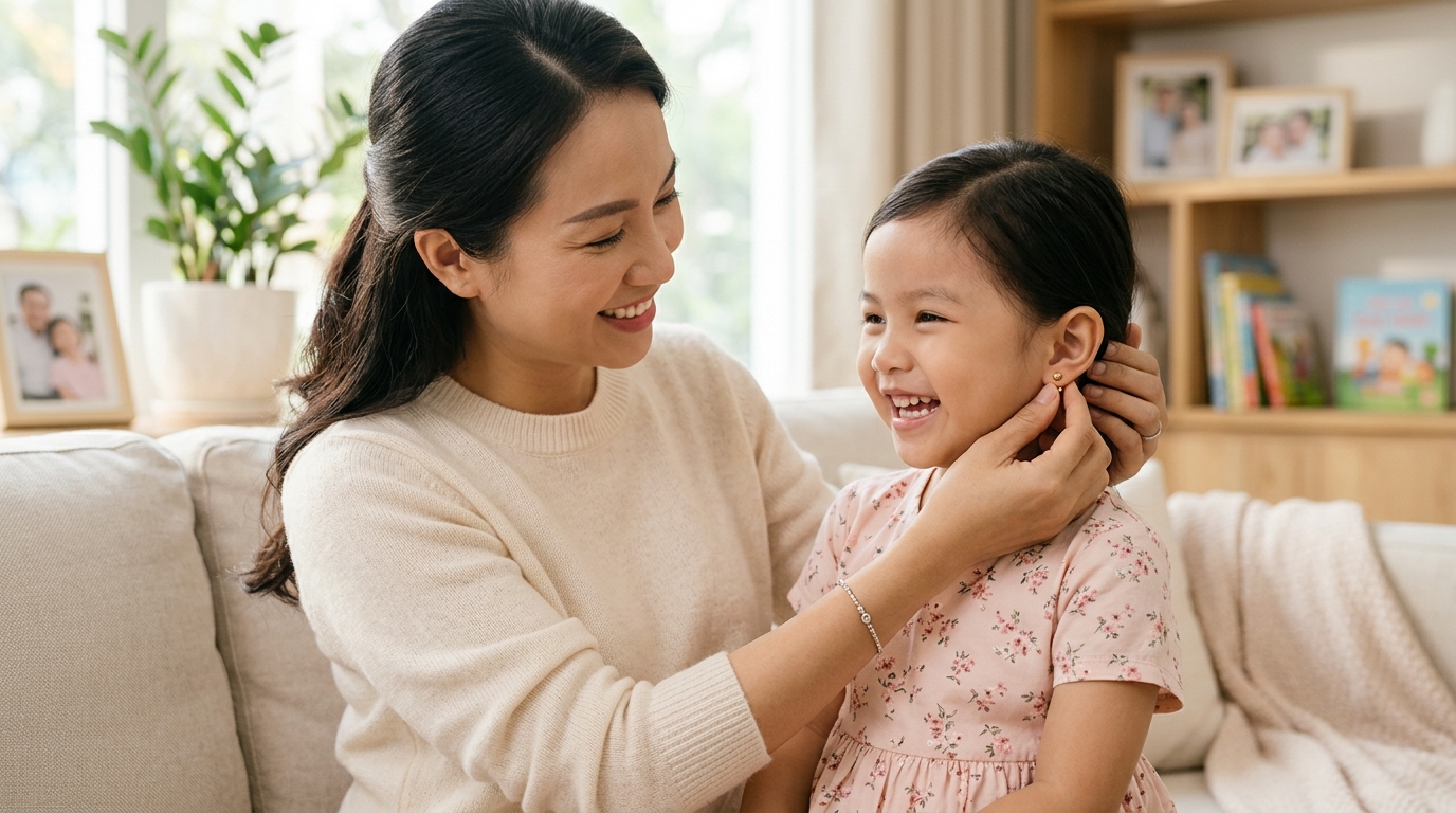 Cách Đeo Bông Tai Chốt Vặn Không Đau: Bí Kíp Cho Mẹ Và Bé