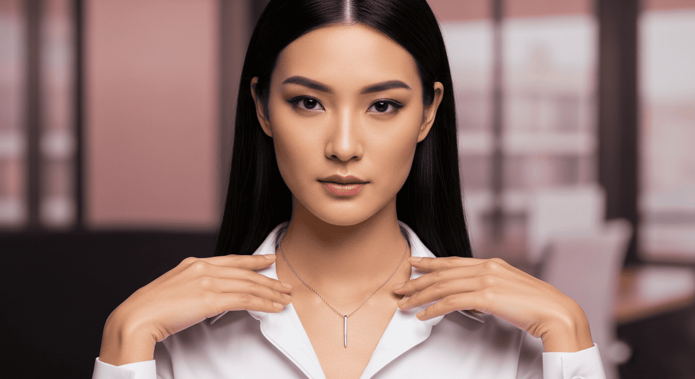 Bí Quyết Nâng Tầm Áo Sơ Mi Công Sở Với Dây Chuyền Bạc Mảnh