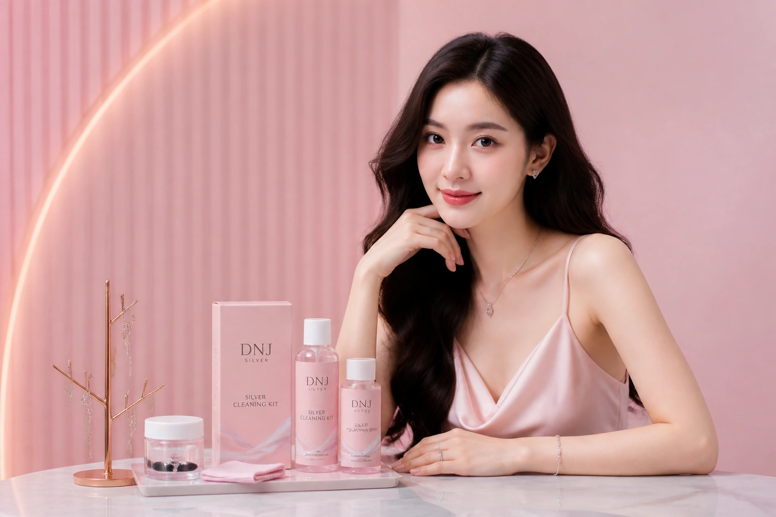 Bộ dụng cụ nước rửa bạc và khăn lau chuyên dụng DNJ Silver