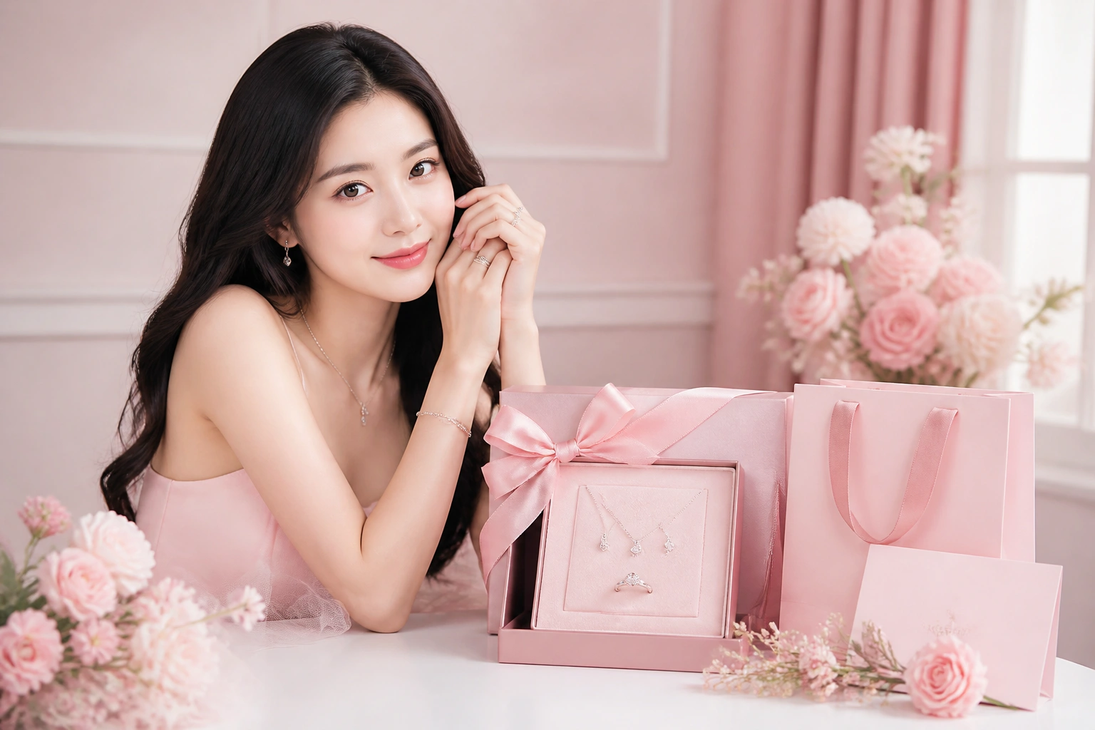 Bộ quà tặng trang sức dnj full box sang trọng dành cho tân cử nhân