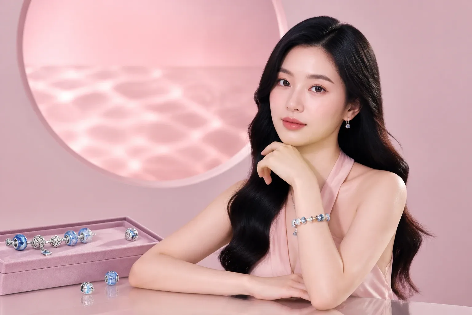 Bộ sưu tập Charm đá Murano xanh biển và Charm bạc Thái đúc khối dành cho hành Thủy