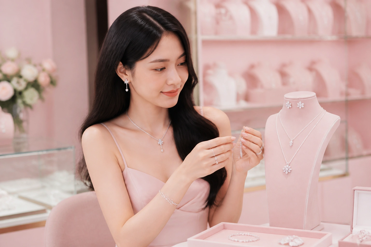 Bộ sưu tập trang sức bạc S925 chuẩn kiểm định tại cửa hàng