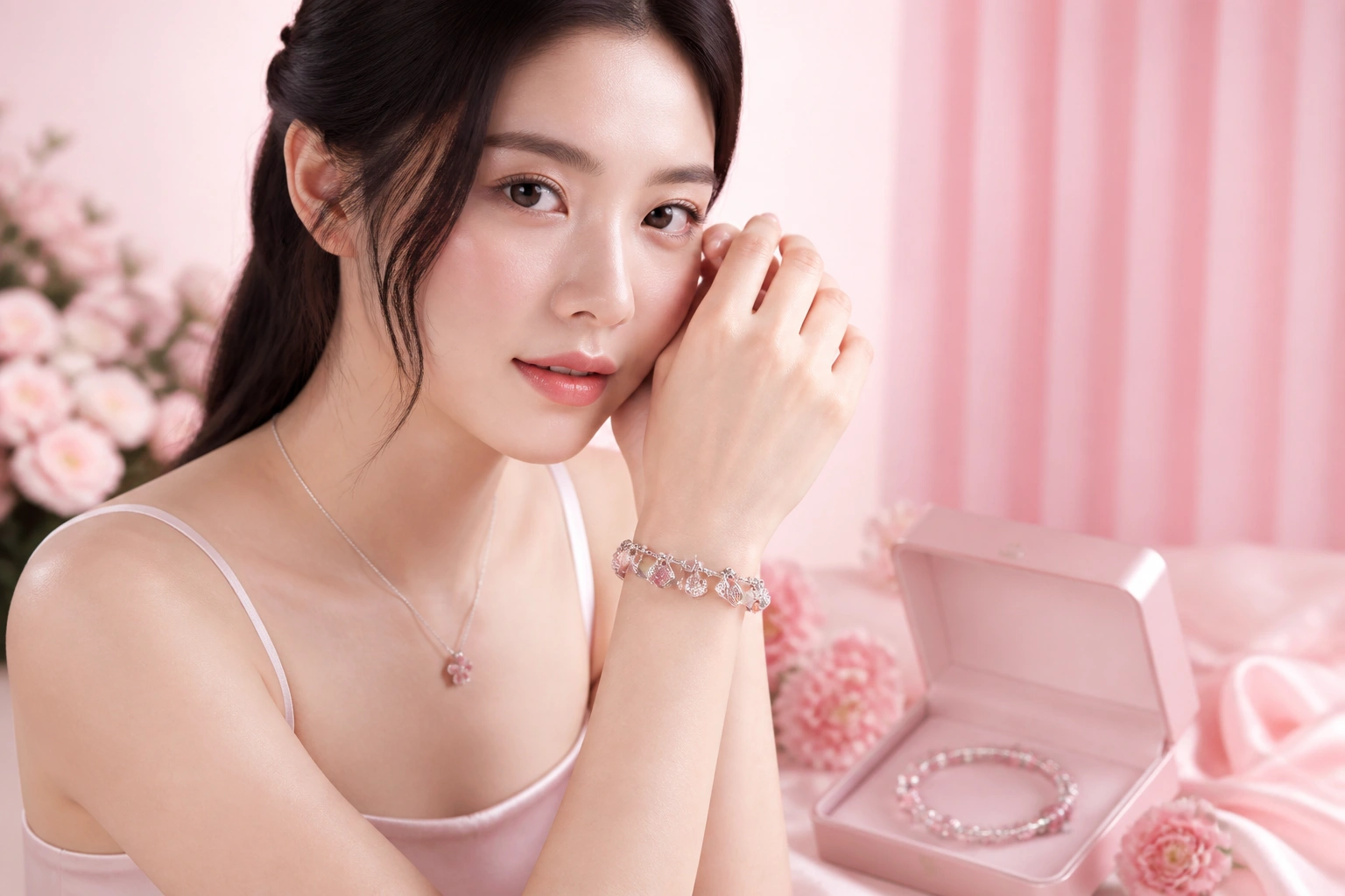 Bộ vòng charm bạc S925 với các chi tiết chế tác thủ công tinh xảo