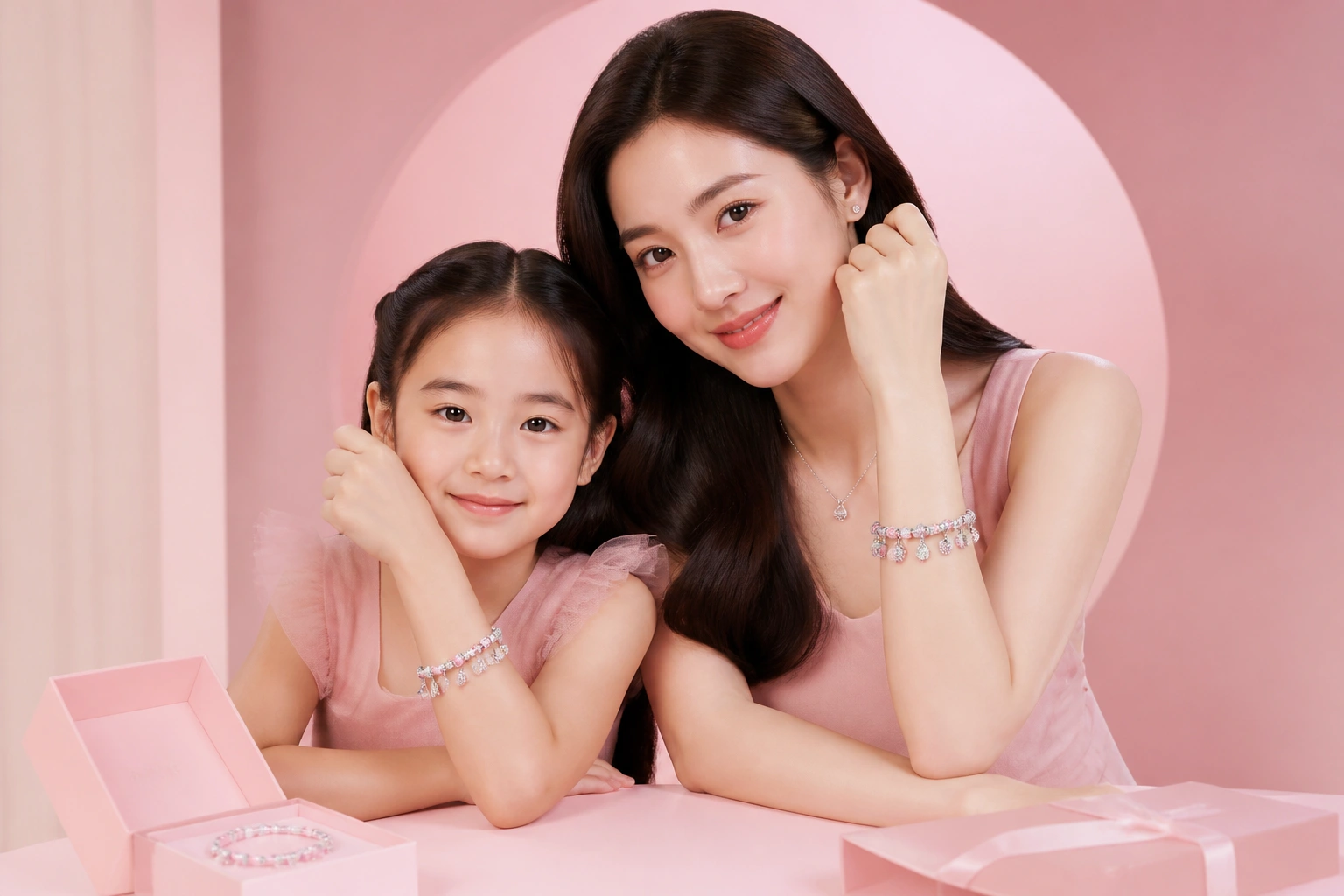 Bộ vòng charm đôi mẹ và con gái với thiết kế đối xứng tinh tế