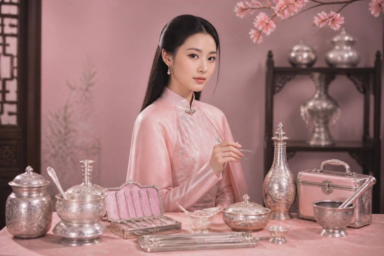 Các dụng cụ y tế và đồ dùng bằng bạc cổ đại trong cung điện hoàng gia