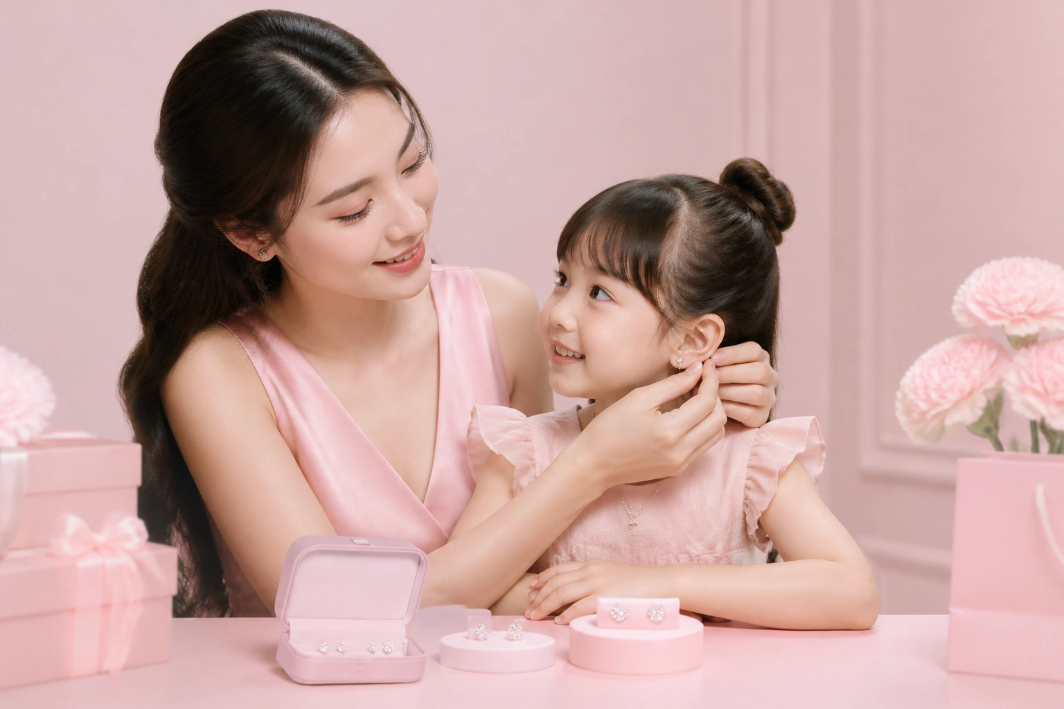 Các mẫu bông tai bạc cho bé với thiết kế đầu chốt bo tròn an toàn