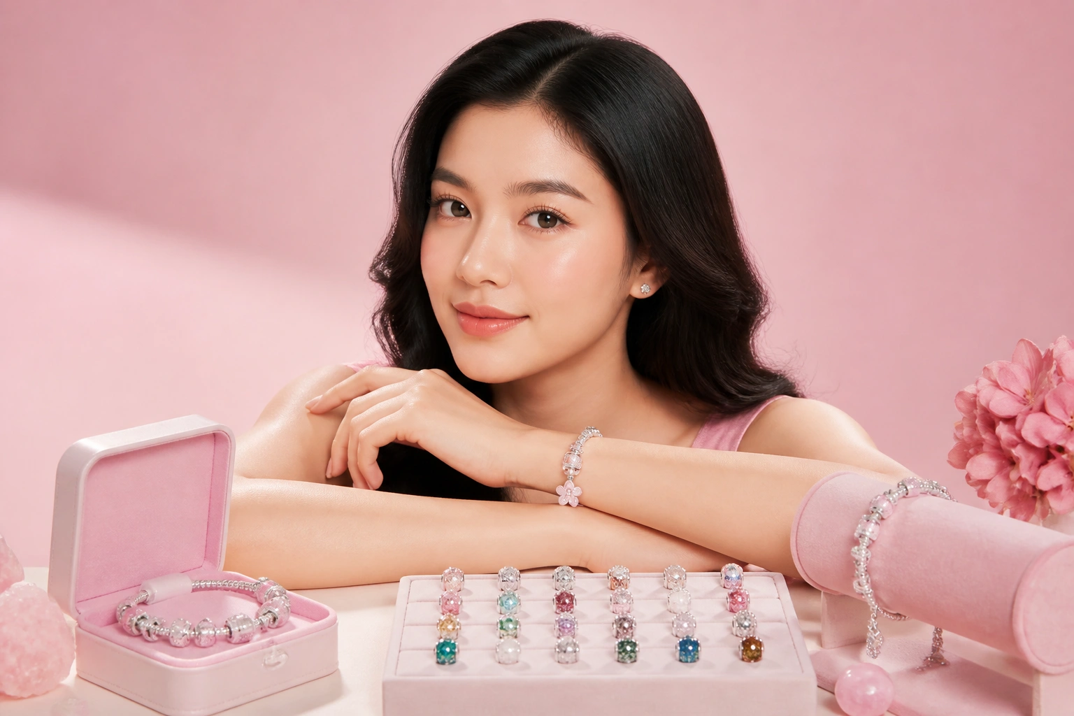 Các mẫu charm bạc S925 đa dạng màu sắc phong thủy tại DNJ Silver