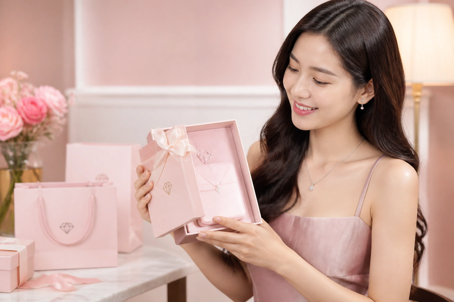 Cảm xúc hạnh phúc của khách hàng khi nhận được gói quà chỉn chu từ DNJ Silver