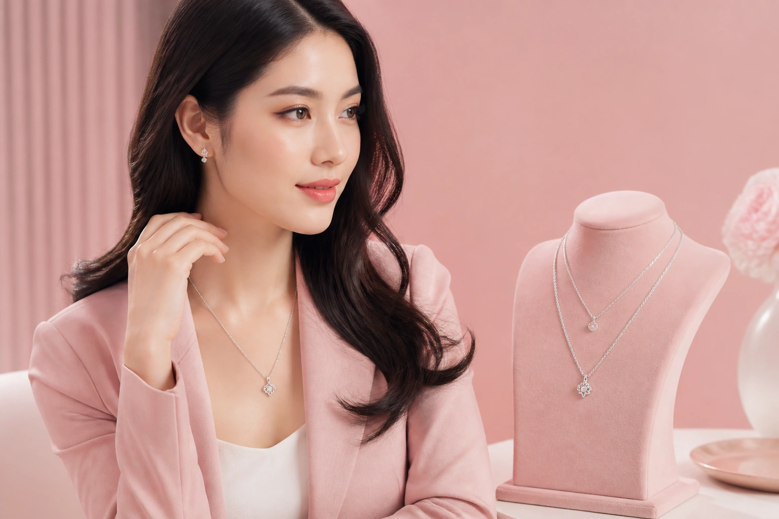 Cận cảnh độ tinh xảo của dây chuyền bạc ý dành cho nàng công sở