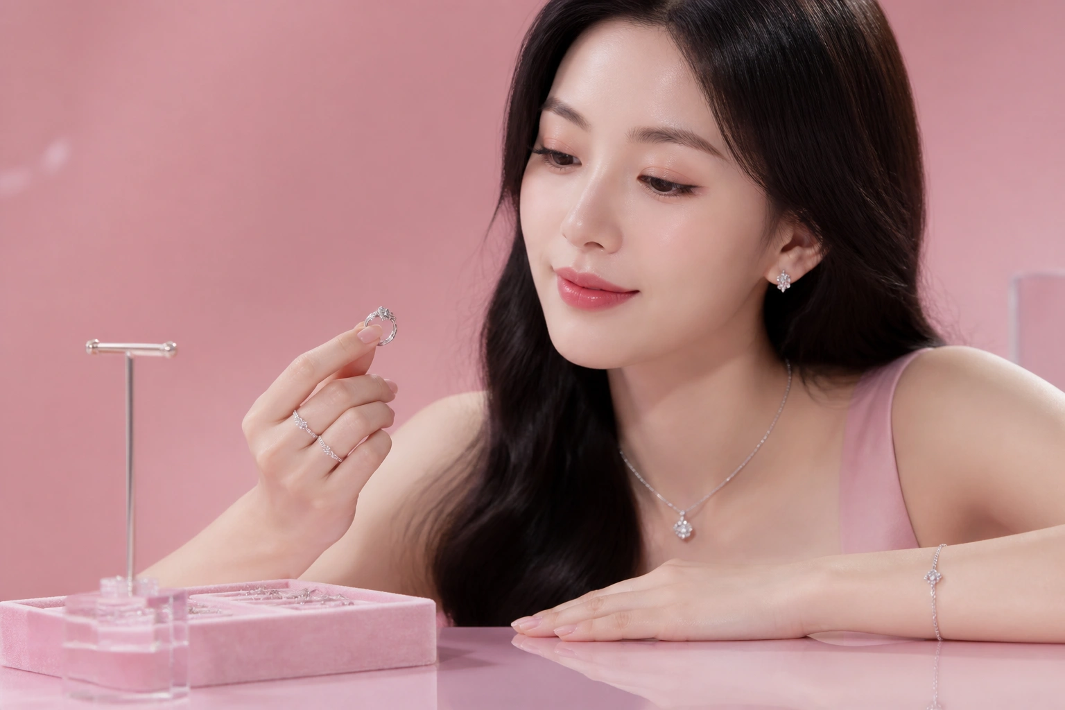Cận cảnh độ trắng sáng của trang sức bạc S925 chuẩn kiểm định