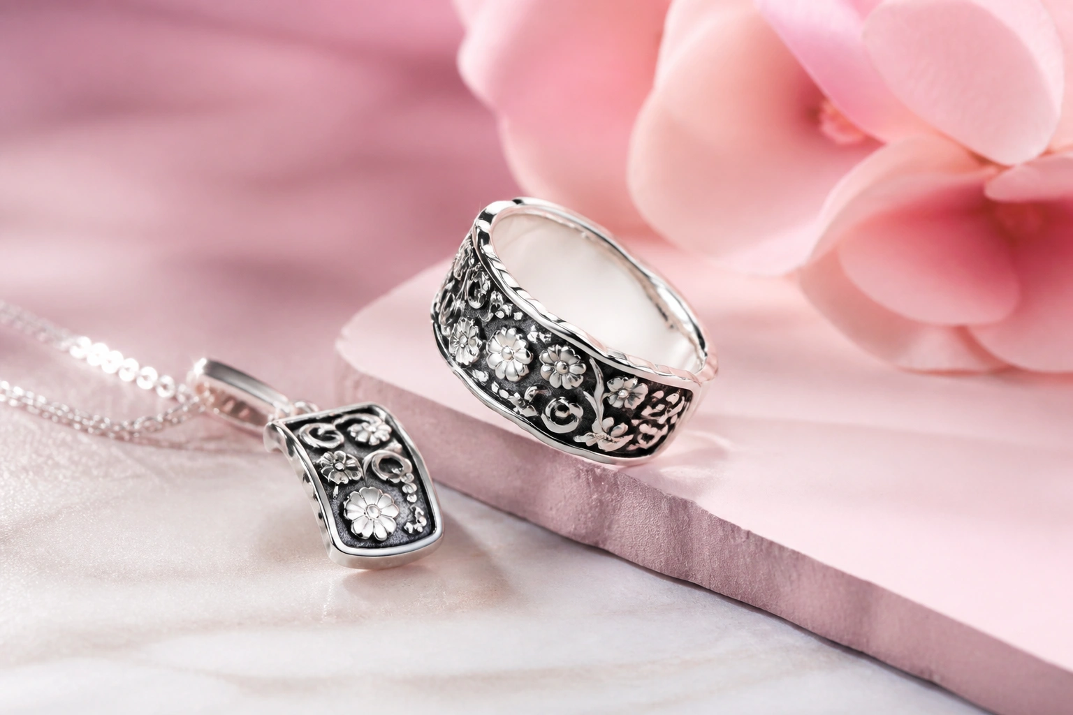 Cận cảnh sự tương phản tinh tế giữa lớp đen oxy hóa và bề mặt bạc Thái lấp lánh