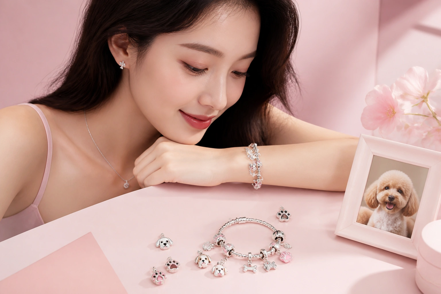 Chiếc vòng charm phối chủ đề thú cưng đầy sinh động và tinh tế