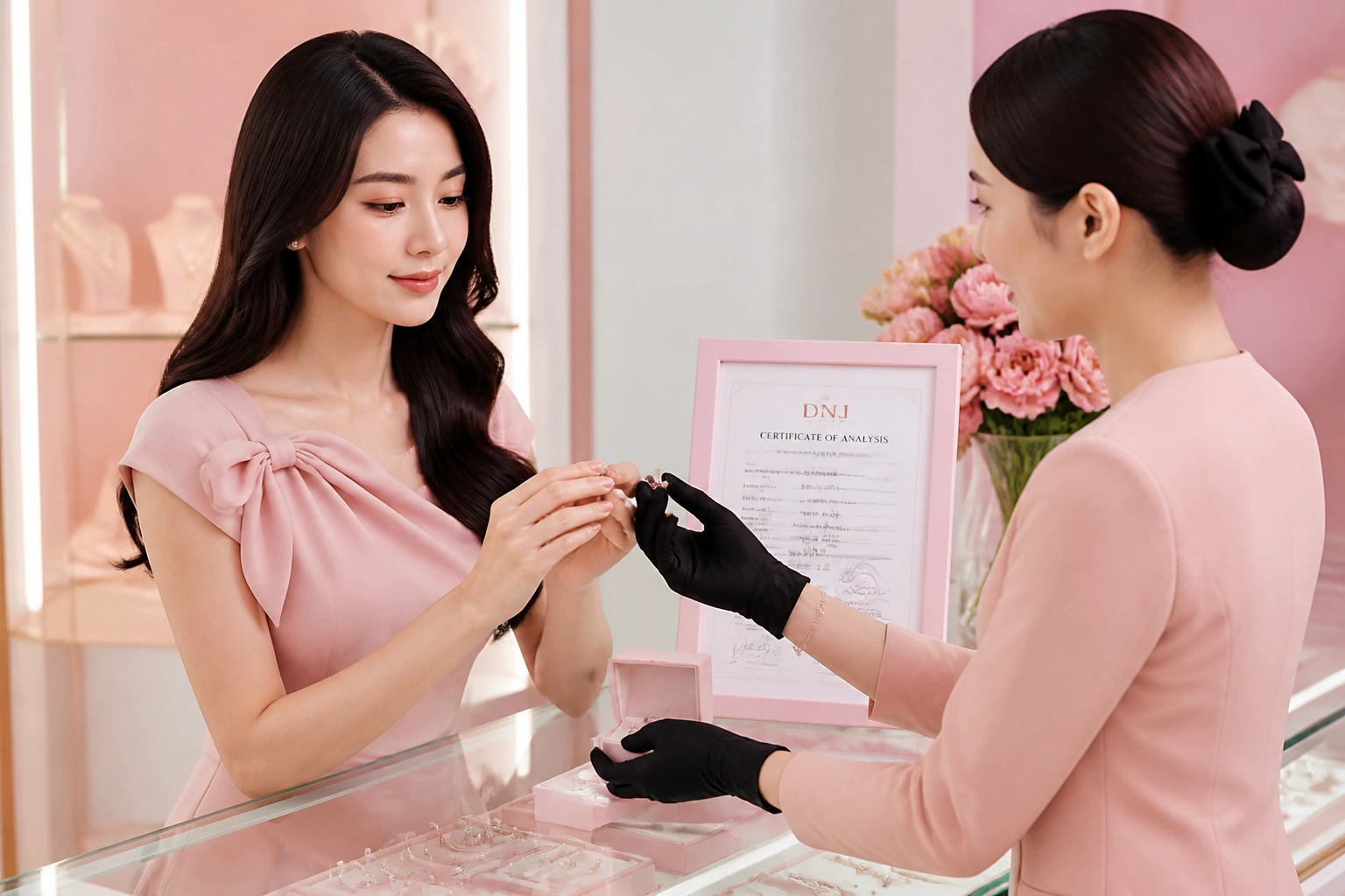Chứng nhận định lượng bạc chuẩn ý tại hệ thống DNJ Silver