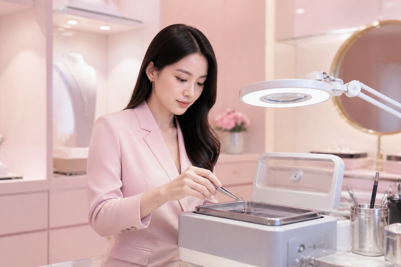 Công nghệ rung siêu âm hiện đại tại showroom DNJ Silver hà nội