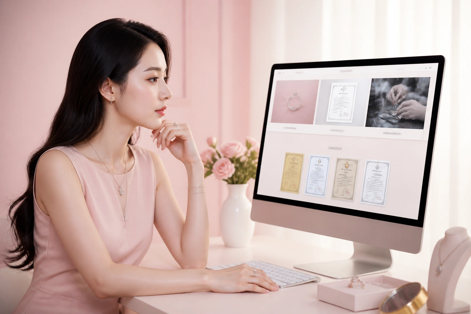 Giao diện website DNJ Silver với đầy đủ thông tin pháp lý và chứng nhận