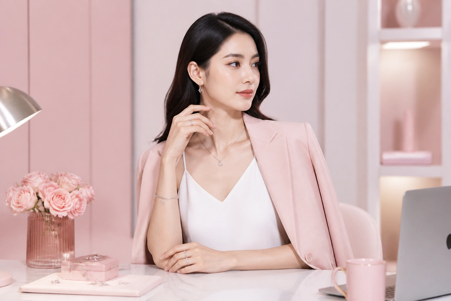 Gợi ý phối trang sức bạc cùng trang phục công sở hiện đại