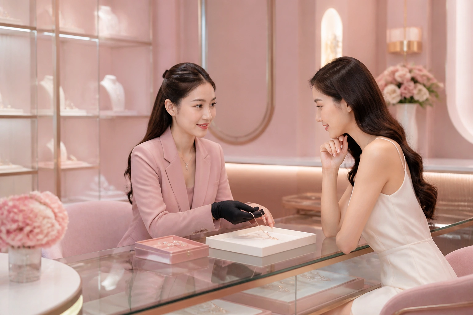 Không gian tư vấn chuyên nghiệp tại cửa hàng DNJ Silver thanh nhàn