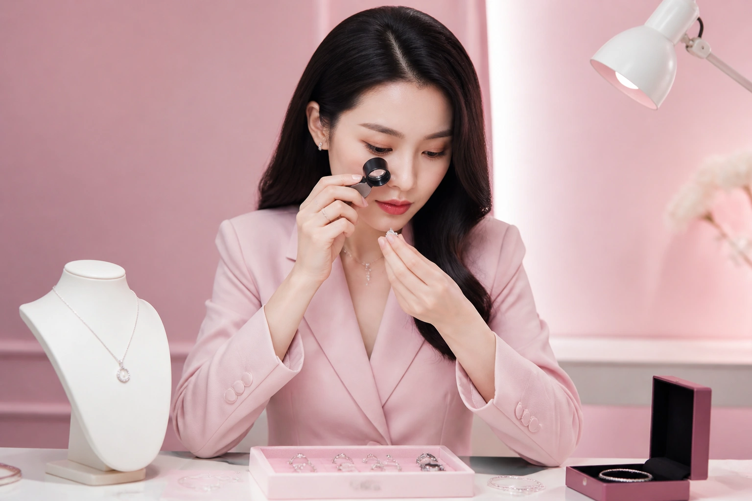 Kiểm định độ bóng gương của trang sức bạc cao cấp tại dnj