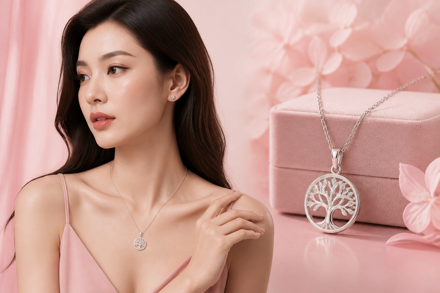 mặt dây chuyền Tree of Life bạc S925 với thiết kế tinh xảo