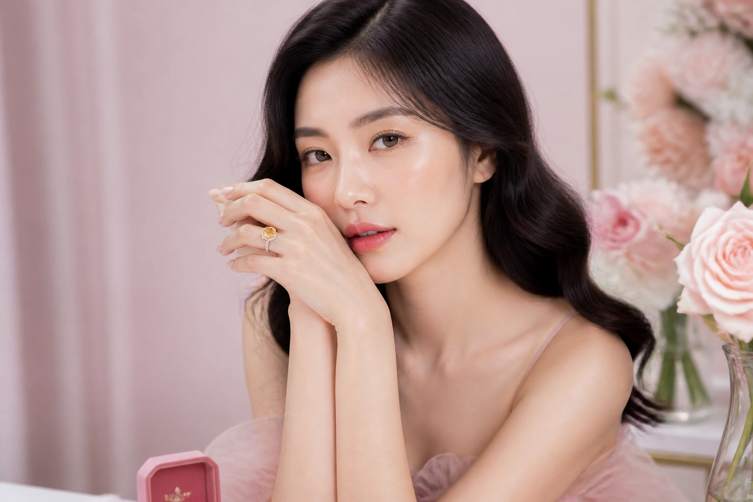 Mẫu nhẫn bạc đính đá citrine tôn da ấm tại DNJ Silver