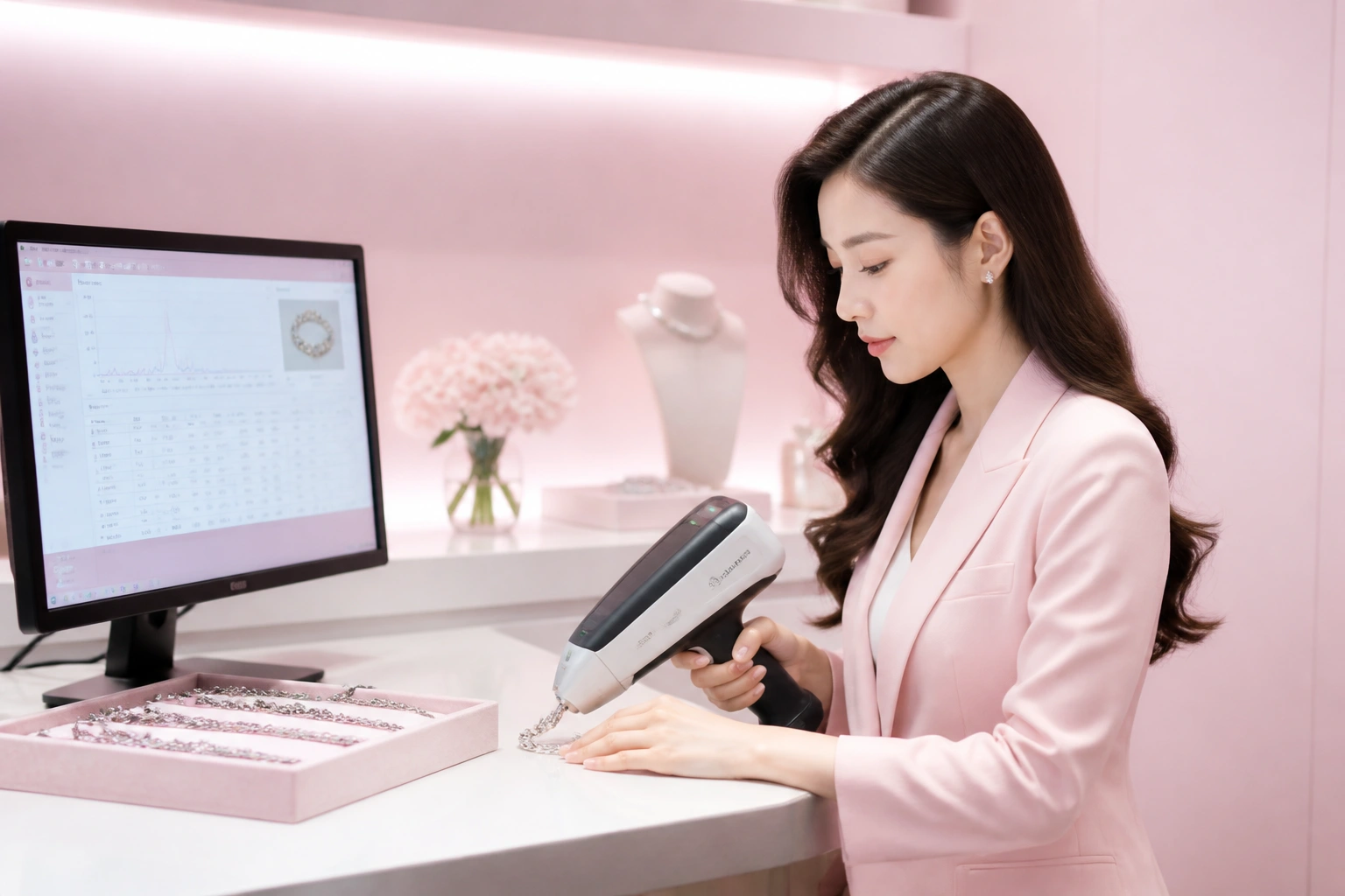 Máy đo phổ kế hiện đại tại DNJ Silver để kiểm tra hàm lượng bạc từng chi tiết