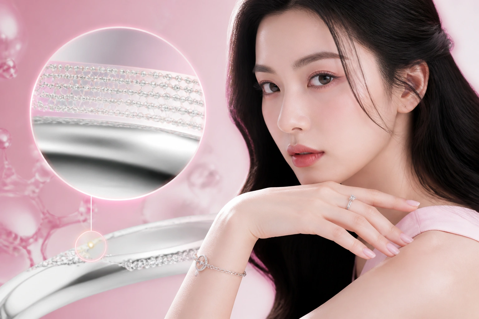 Minh họa cấu trúc siêu nhỏ của lớp màng Nano bao phủ lên bề mặt trang sức bạc