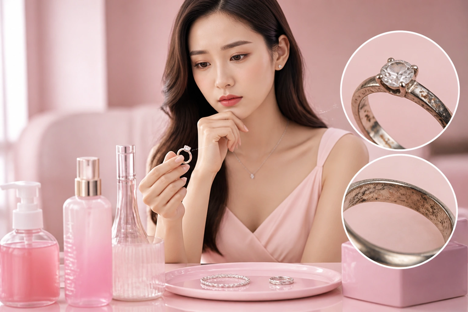 Minh họa tác hại của hóa chất lên bề mặt trang sức mạ