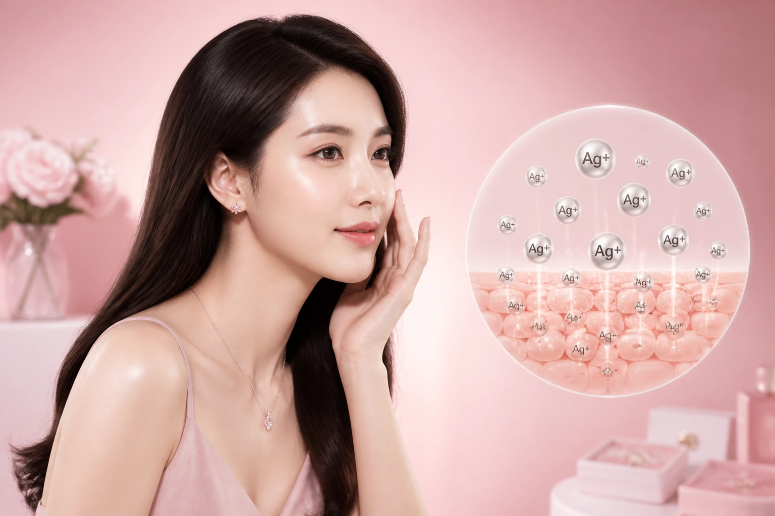 Mô phỏng quá trình phân tác ion bạc trên bề mặt da người