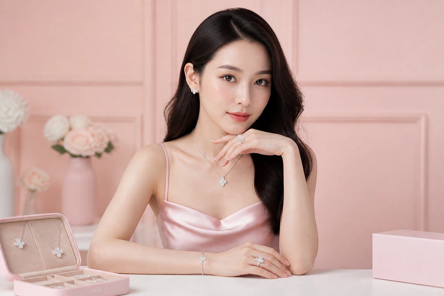 Nghệ thuật phối bộ trang sức bạc theo chủ đề cỏ bốn lá may mắn