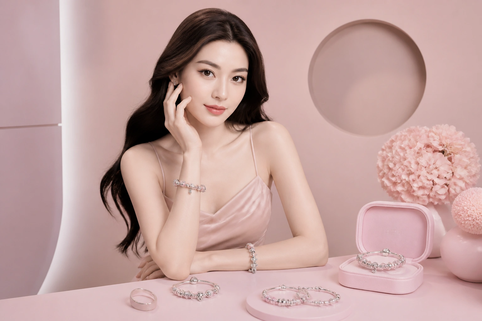 Nghệ thuật sắp đặt vòng charm DNJ theo phong cách linh hoạt của nhóm Khí