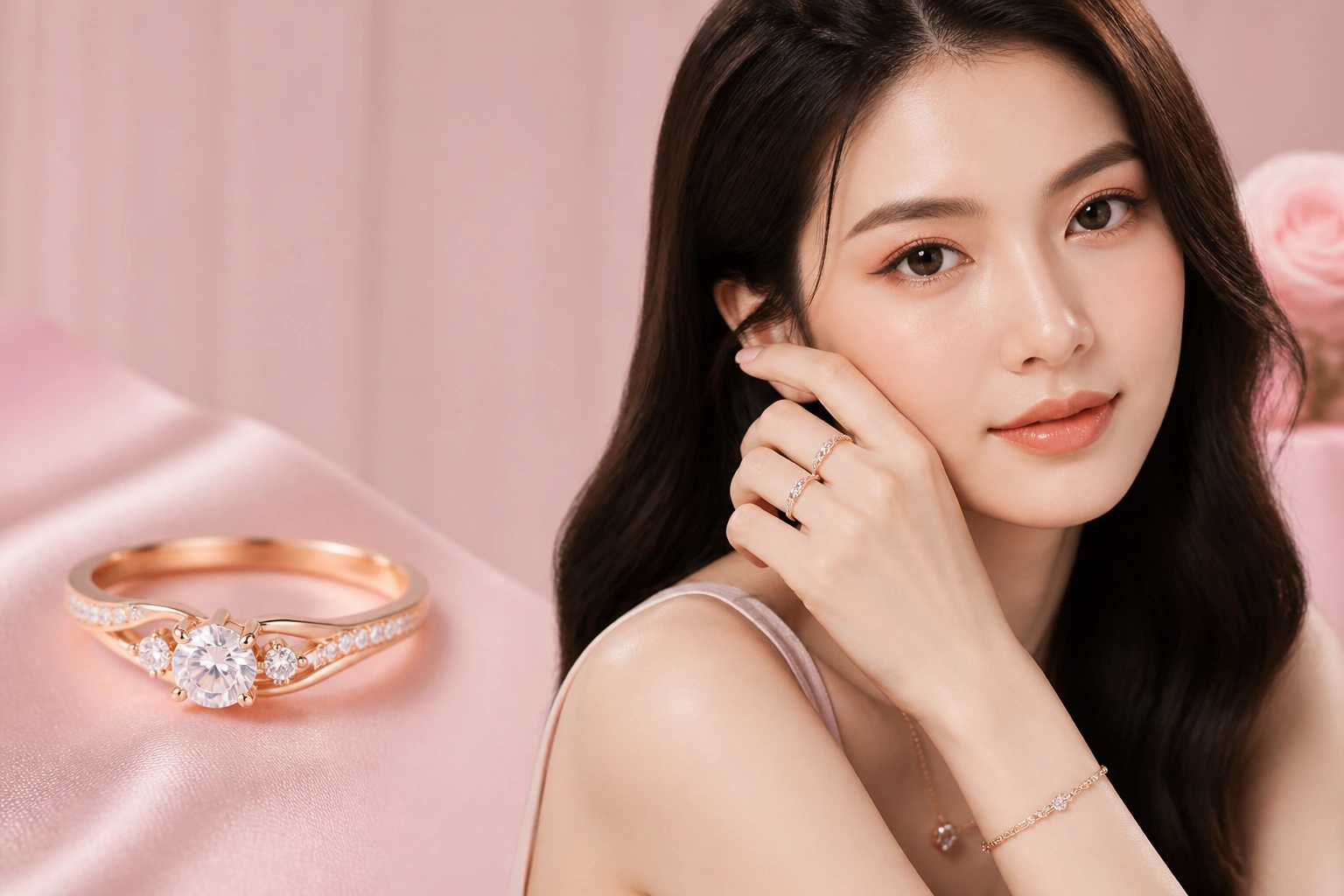Nhẫn bạc mạ vàng 18K kết hợp đính đá CZ lấp lánh