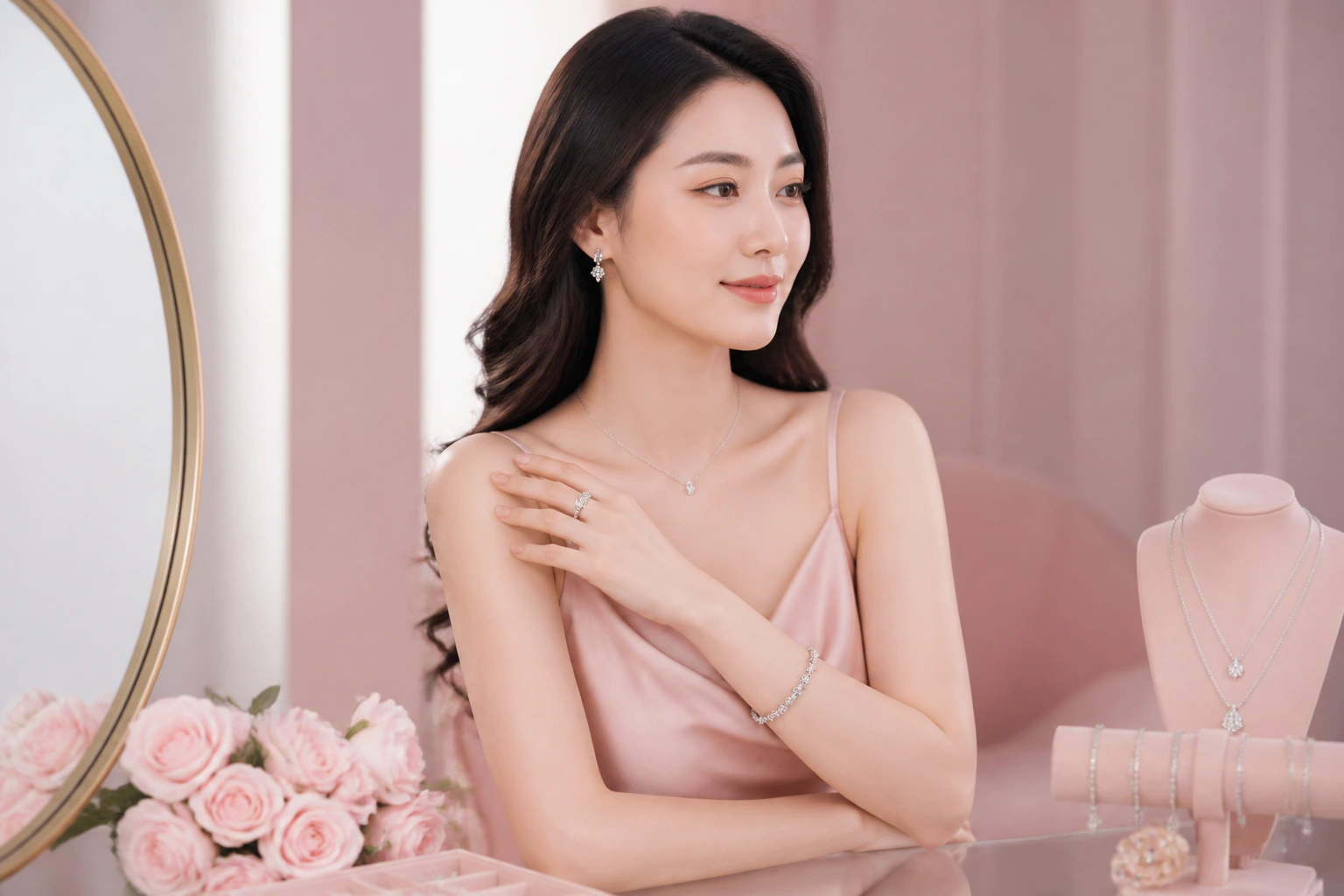 Quý cô hiện đại tự tin khoe trang sức bạc tự thưởng cho bản thân
