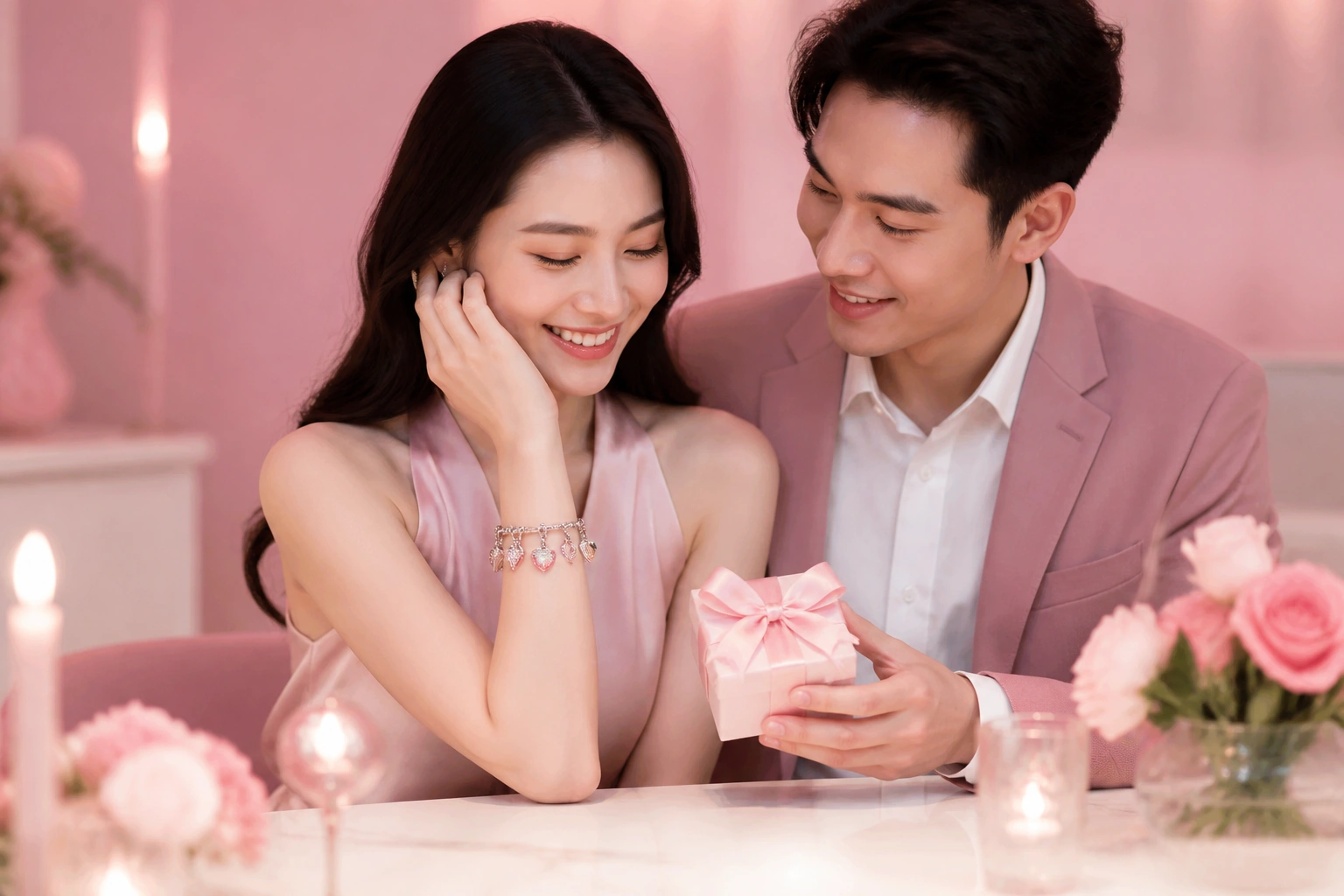 Quý cô thanh lịch diện vòng charm bạc dnj trong buổi hẹn hò lãng mạn