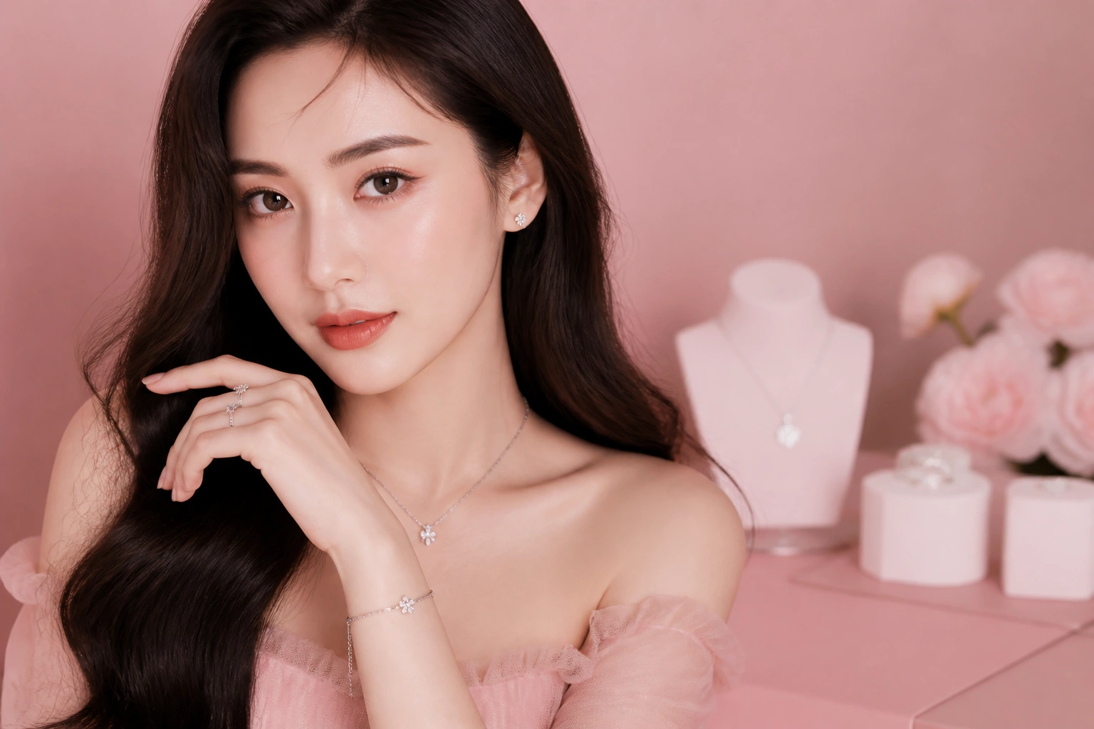 Quý cô thanh lịch với bộ trang sức bạc thiết kế tối giản tại DNJ Silver