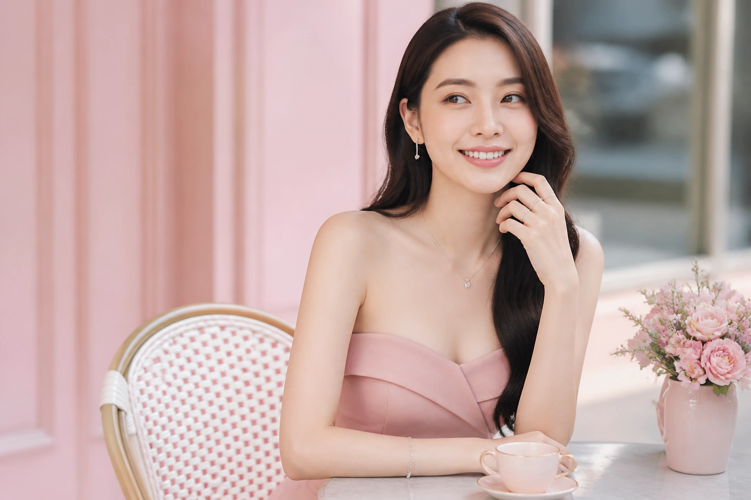 Quý cô thanh lịch với bộ trang sức bạc thiết kế tối giản tự tin xuống phố