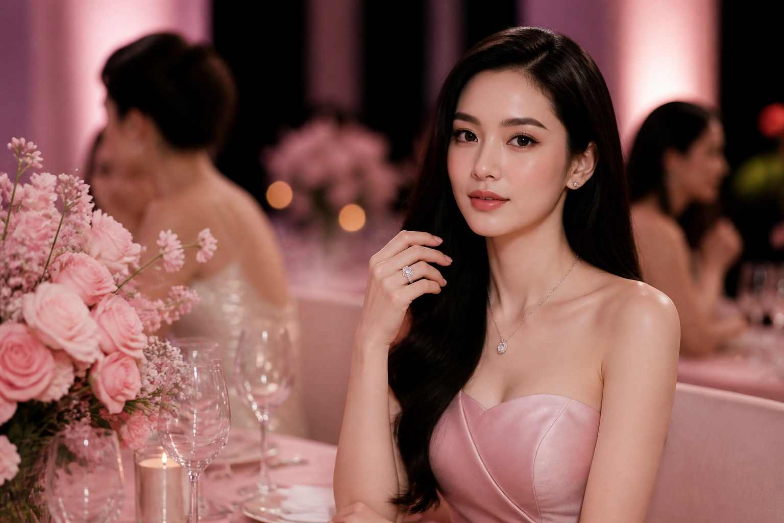 Quý cô tỏa sáng với mẫu nhẫn bạc dự tiệc tại sự kiện sang trọng