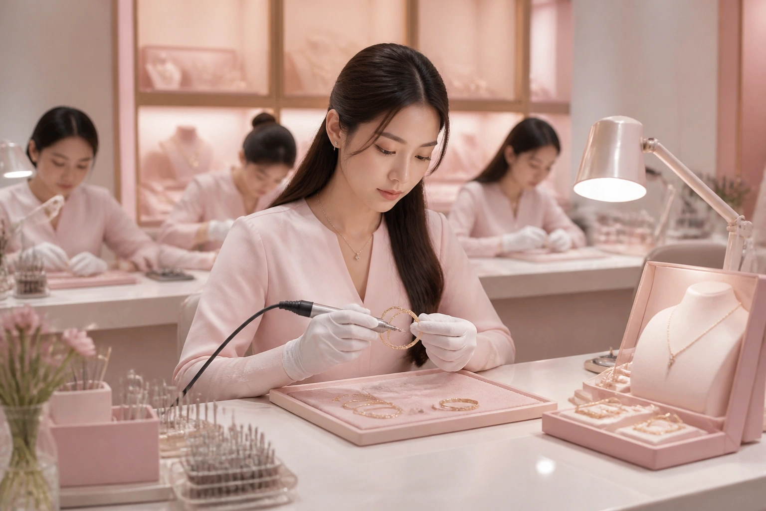 Quy trình chế tác và đánh bóng trang sức mạ vàng tại dnj