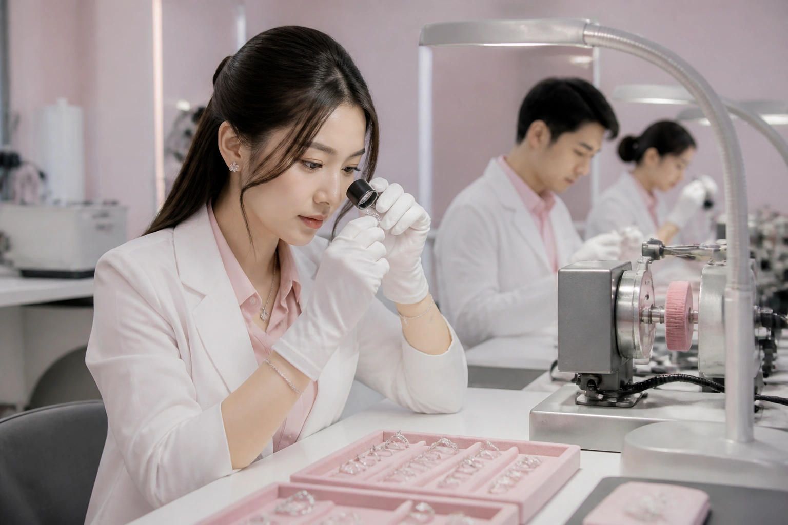 Quy trình kiểm soát độ sáng bóng gương tại xưởng chế tác dnj