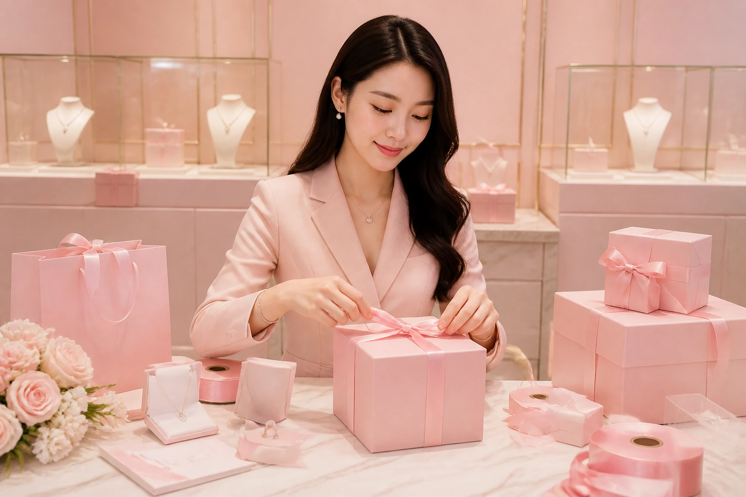 Quy trình đóng gói quà tặng sếp cao cấp tại Showroom DNJ Silver