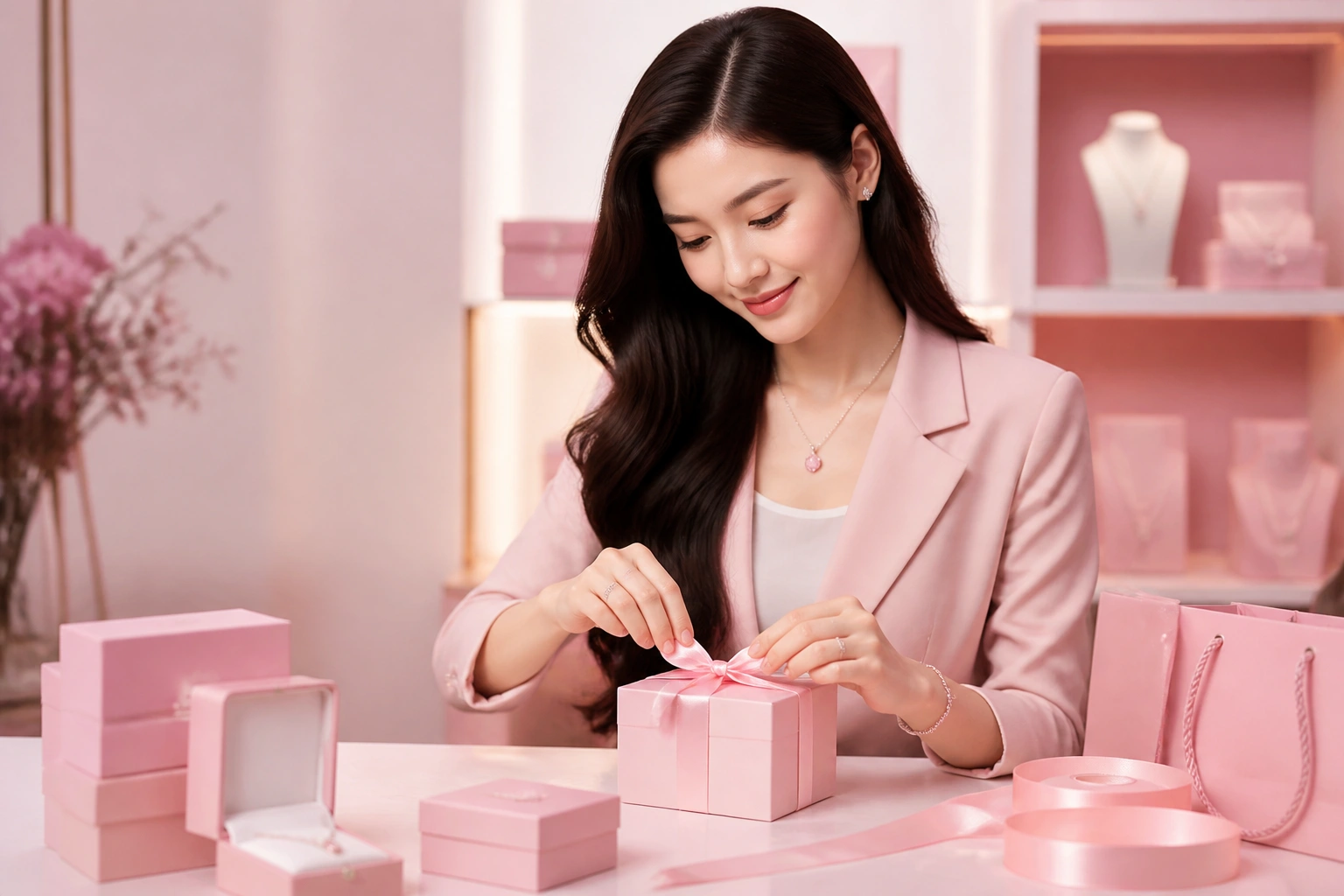 Quy trình đóng gói quà tặng tỉ mỉ tại DNJ Silver