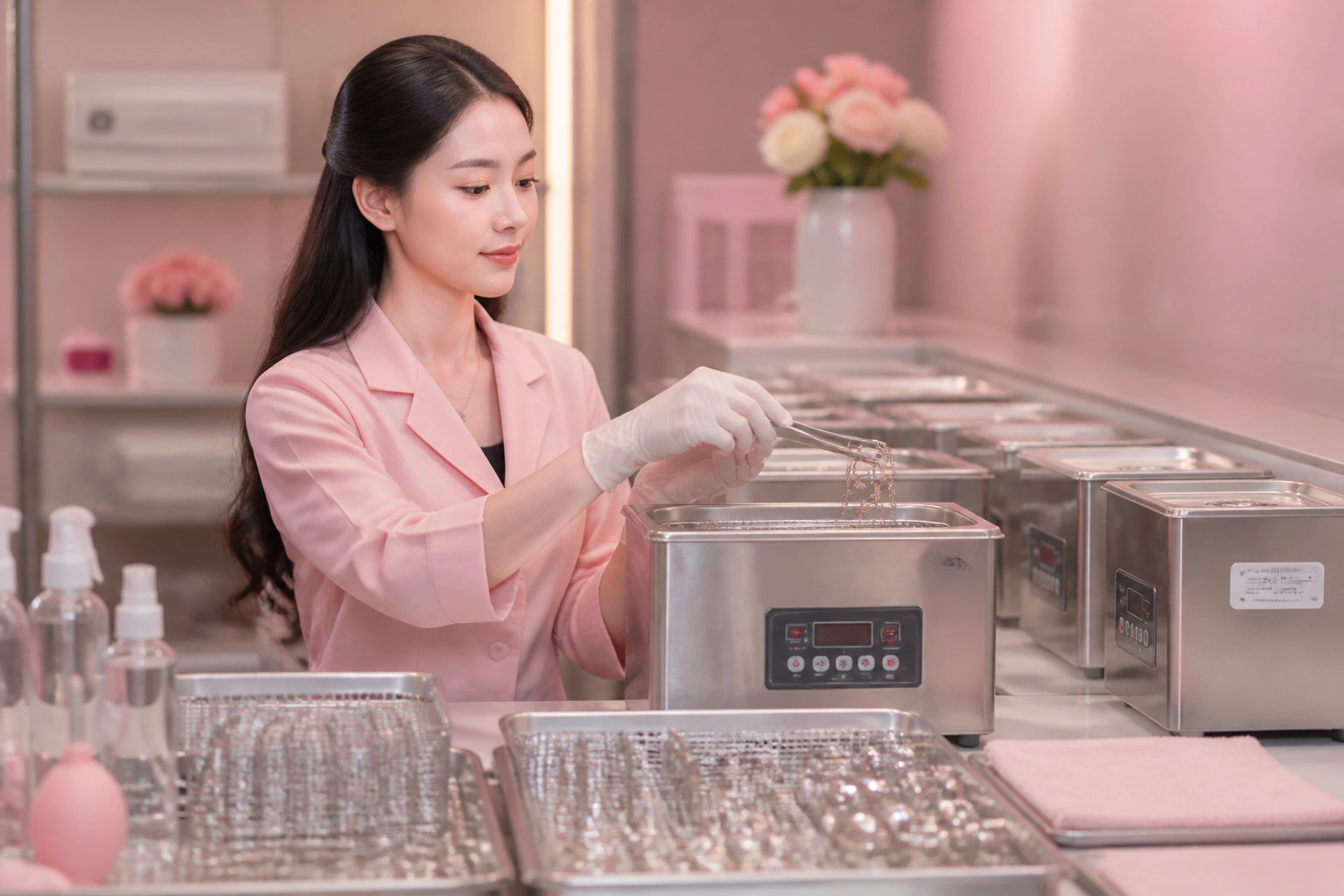 Quy trình vệ sinh bạc chuyên nghiệp bằng máy siêu âm công suất lớn tại xưởng chế tác DNJ