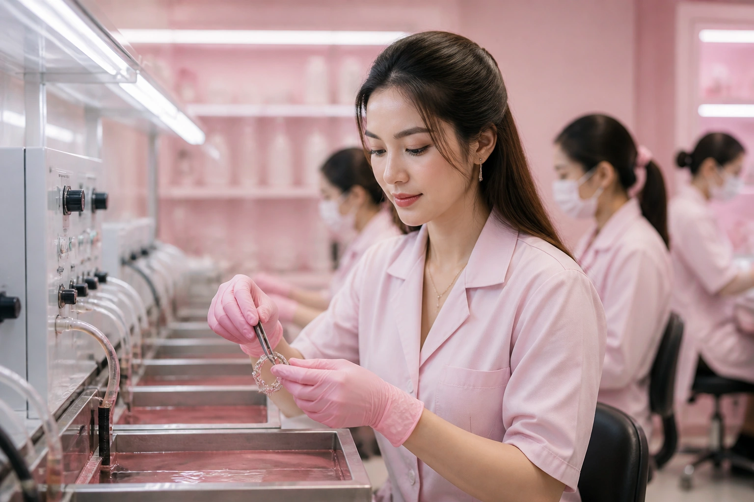 Quy trình xi mạ rhodium hiện đại tại xưởng chế tác DNJ Silver