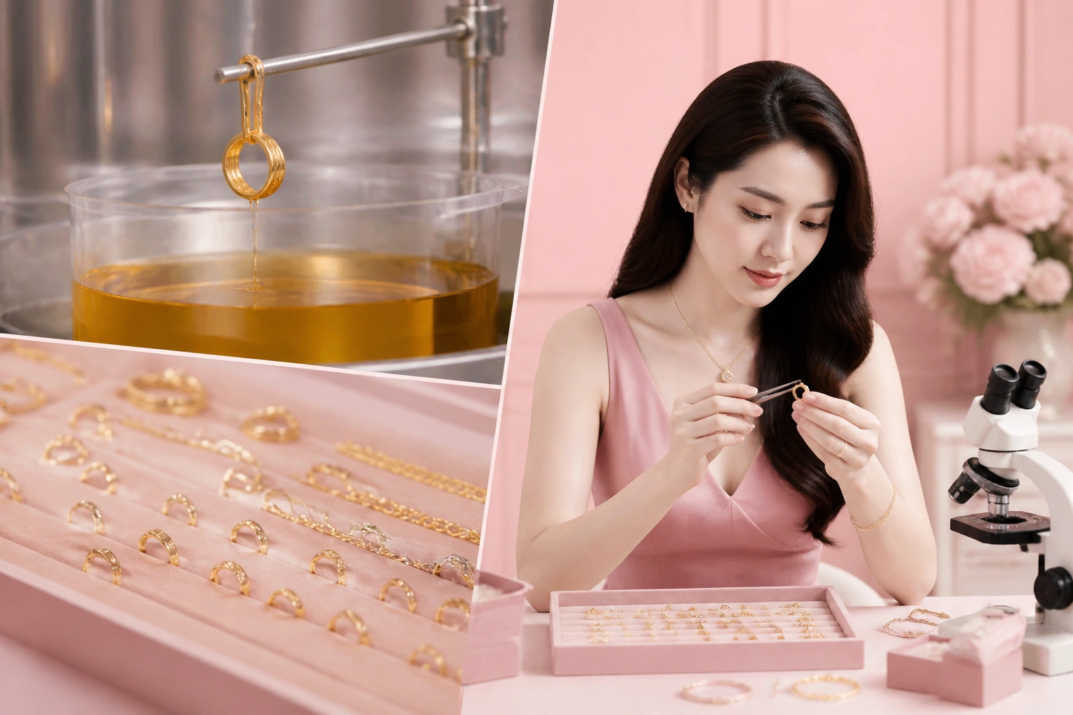 Quy trình xi mạ vàng 18k chuyên nghiệp trên nền bạc S925 ý
