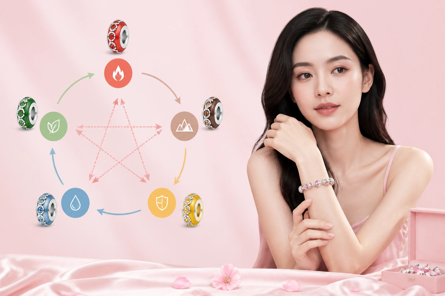 Sơ đồ tương sinh tương khắc trong ngũ hành ứng dụng vào lựa chọn màu sắc Charm